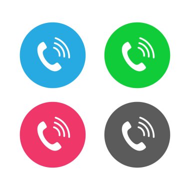 Telefon simgesi. İzole düz telefon işareti