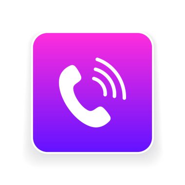 Telefon simgesi. İzole düz telefon işareti