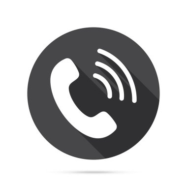 Telefon simgesi. İzole düz telefon işareti