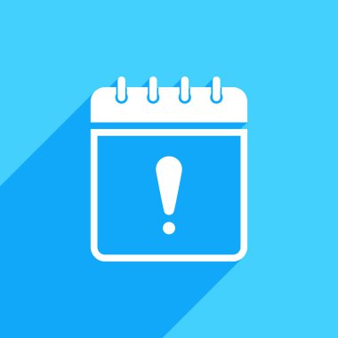 Takvim simgesini ünlem işareti ile. Takvim simgesi ve uyarı, hata, alarm, tehlike kavram