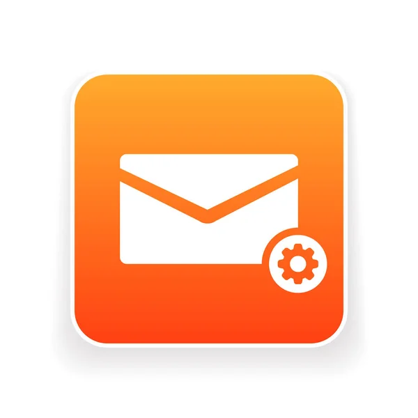 設定記号のメール アイコン。メール アイコンとカスタマイズ、セットアップ、管理、概念の処理 — ストックベクタ