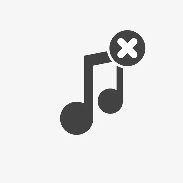 音楽アイコンと記号をキャンセルします。ミュージックのアイコンと閉じる、削除、概念を削除] — ストックベクタ