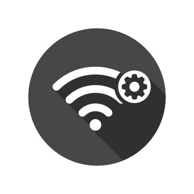 WiFi ayarları işareti simgesiyle. WiFi simgesi ve özelleştirme, kurulum, yönetmek, işlem kavramı
