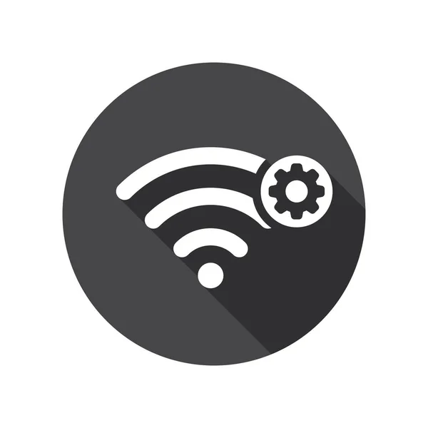 Εικονίδιο Wi-Fi με τις ρυθμίσεις σύνδεσης. Εικονίδιο Wi-Fi και προσαρμογή, ρύθμιση, διαχείριση, επεξεργασία έννοια — Διανυσματικό Αρχείο