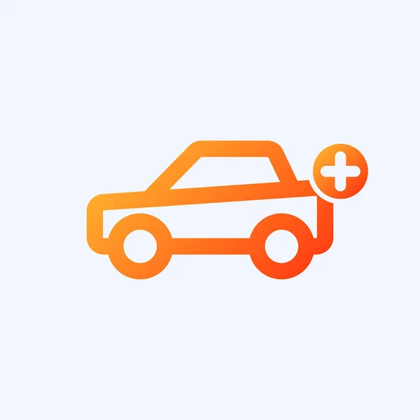 Icône de voiture avec ajouter signe. Icône de voiture et nouveau, plus, symbole positif — Image vectorielle