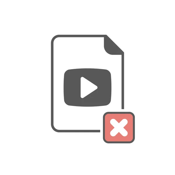[キャンセル] 記号のビデオ アイコン。ビデオ アイコン、閉じる、削除、シンボルを削除 — ストックベクタ
