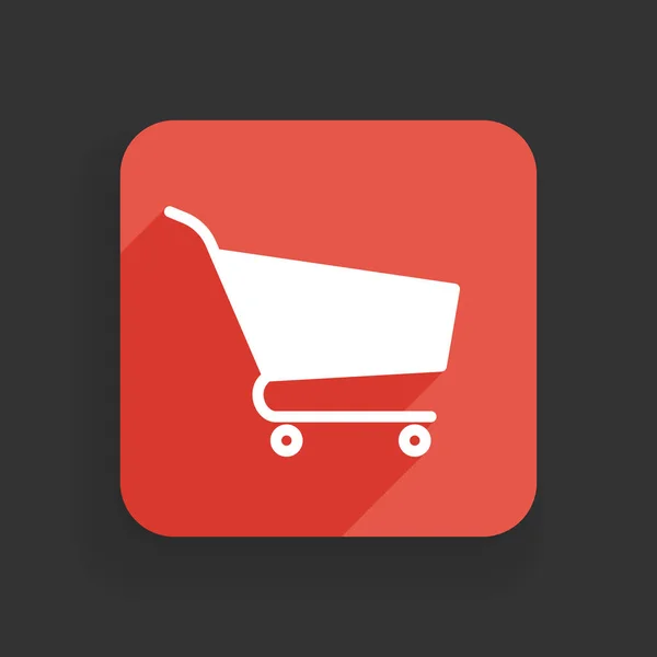 Shopping Cart pictogram platte ontwerp met lange schaduwen — Stockvector