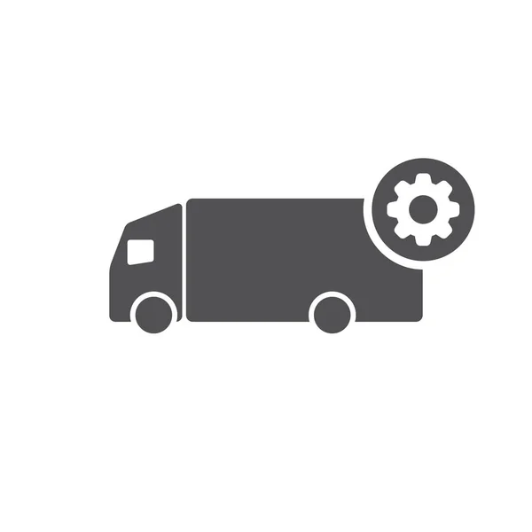 Значок грузовика со знаком настройки. Значок грузовика и настройка, настройка, управление, символ процесса — стоковый вектор