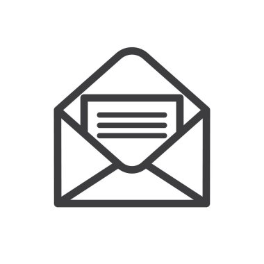 Açılan zarf içinde mektup ile. Posta simgesini alırsınız. E-posta iletisi