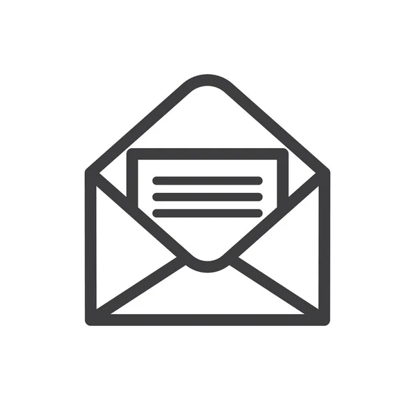 Enveloppe ouverte avec lettre à l'intérieur. Recevez l'icône mail. Message électronique — Image vectorielle