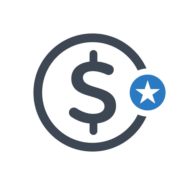 Icône financière avec signe étoile. icône de la finance et meilleur, favori, symbole de notation — Image vectorielle