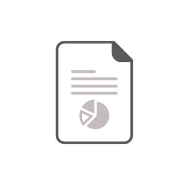 Rapor metin dosya simgesi. Grafik sembolü ile belge. İşareti muhasebe.