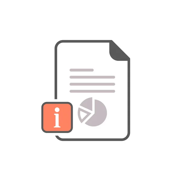 Verslag icoon met informatiebord. Rapportpictogram en over, faq, help, tip symbool — Stockvector