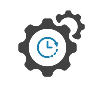 Ayarları simgesi saat işareti ile. Ayarları simgesi ve geri sayım, son tarih, zamanlama, sembol planlama