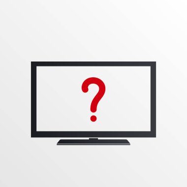 Soru işareti ile TV simgesi. TV simgesi ve yardım, nasıl yapılır, bilgi, sorgu simgesi