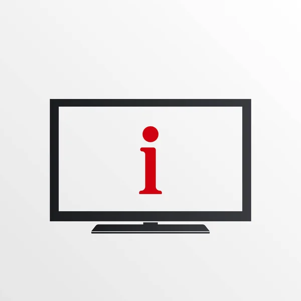 Icône TV avec panneau d'information. icône de la télévision et sur, faq, aide, indice symbole — Image vectorielle