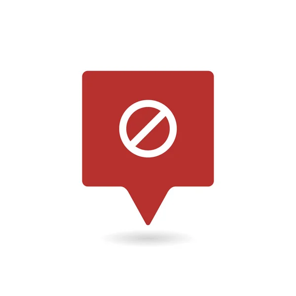 Icône GPS avec panneau non autorisé. icône GPS et bloc, interdit, interdire le symbole — Image vectorielle