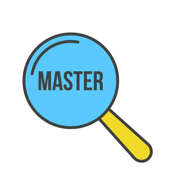 Master Word Magnifying Glass — Stock Vector