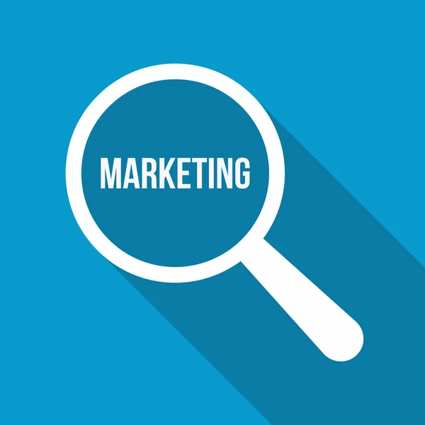 Lupa de Palabra de Marketing — Vector de stock