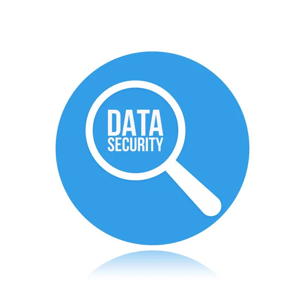 Lupa de palabra de seguridad de datos — Vector de stock