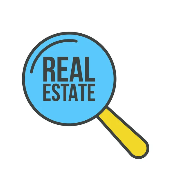 Real Estate Word Vergrootglas — Stockvector