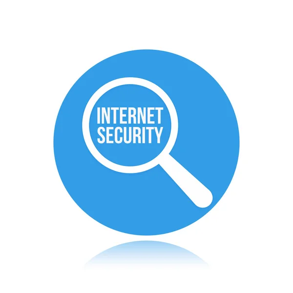 Lupa de palabra de seguridad en Internet — Vector de stock