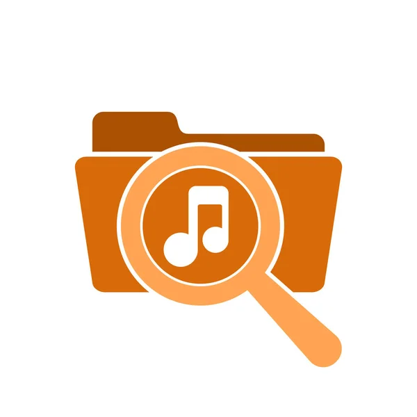 Music Icon Magnifying Glass — Stock Vector