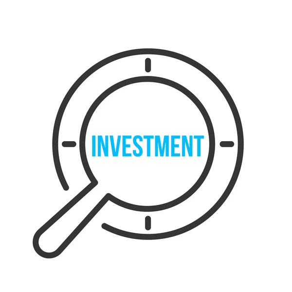 Investment Word Magnifying Glass — Stock Vector