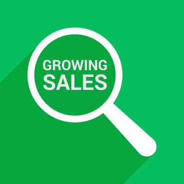 Ekonomi kavramı: Satış büyüyen kelimelerle optik cam büyütme