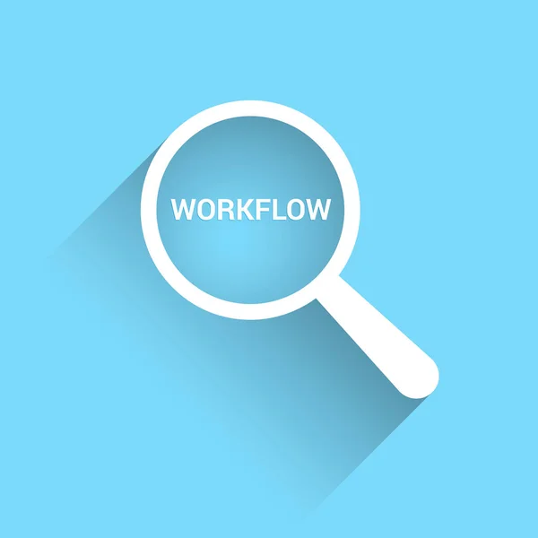 Geschäftskonzept: Optische Lupe mit Word-Workflow — Stockvektor