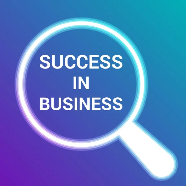 Geschäftskonzept: Optische Lupe mit Worten Erfolg im Geschäft — Stockvektor