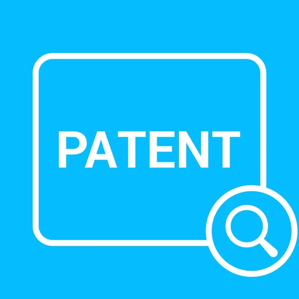 Concepto de Ley: Lupa óptica con palabras Patente — Vector de stock
