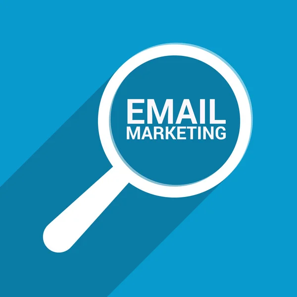 Concepto de Marketing: Lupa Óptica con Palabras Email Marketing — Vector de stock