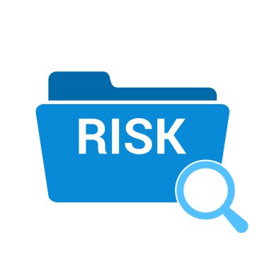 İş kavramı: Kelime Risk ile optik cam büyütme
