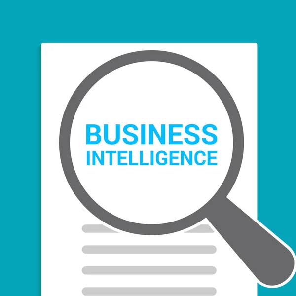 Финансовая концепция: увеличение оптического стекла словами Business Intelligence — стоковый вектор