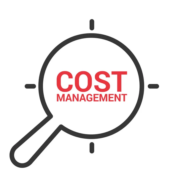 Finance koncept: Optisk förstoringsglas med ord Cost Management — Stock vektor
