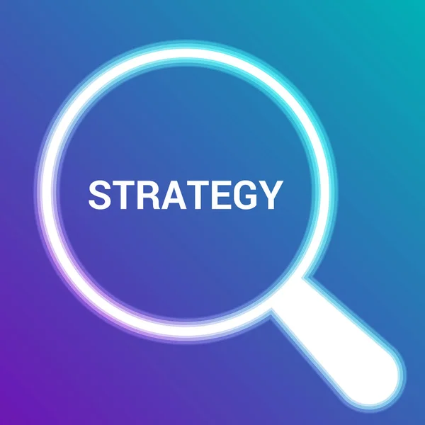 Pénzügyi fogalom: Optikai nagyító szavak stratégia — Stock Vector