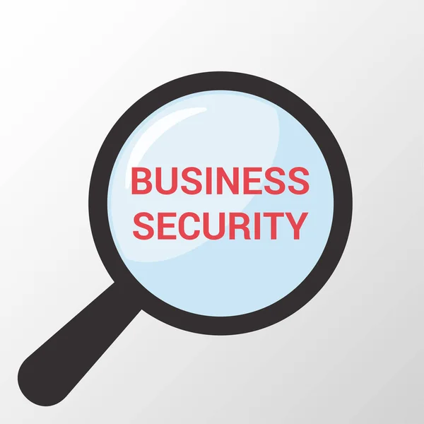 Datenschutzkonzept: Optische Lupe mit Wörtern Business Security — Stockvektor