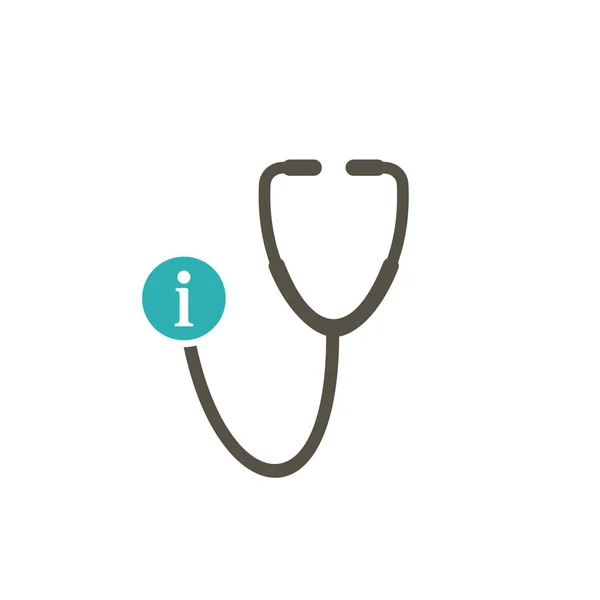 Icono médico con signo informativo. Icono médico y sobre, faq, ayuda, símbolo de insinuación — Vector de stock