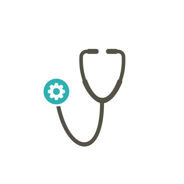 Icono médico con signo de configuración. Icono médico y personalizar, configuración, administrar, símbolo de proceso — Archivo Imágenes Vectoriales