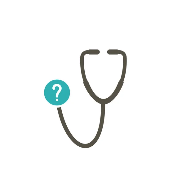Icono médico con signo de interrogación. Icono médico y ayuda, cómo, información, símbolo de consulta — Vector de stock