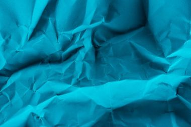 close-up shot of crumpled blue paper for background clipart