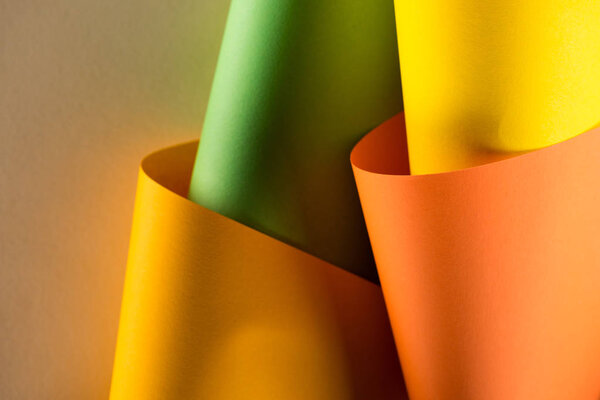 close-up shot of rolled colorful papers for background