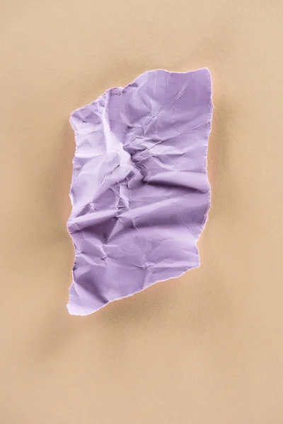 Вид Сверху Смятой Лиловой Цветной Бумаги Бежевом — Бесплатное стоковое фото