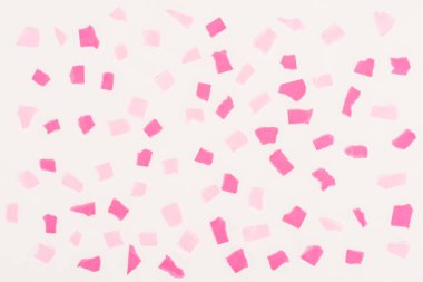 top view of white texture with pink paint stains for background clipart