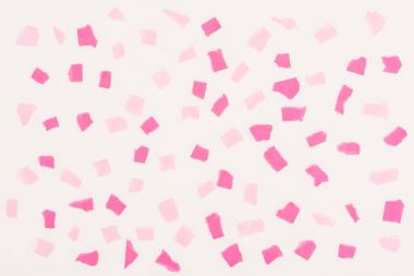 top view of white texture with pink paint stains for background clipart