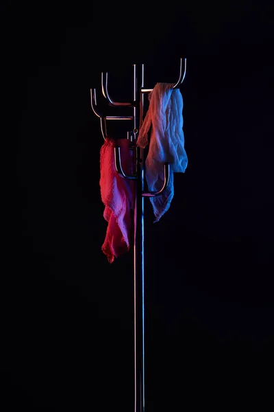 Scarf Hanging Coat Rack Toned Light Isolated Black — Free Stock Photo