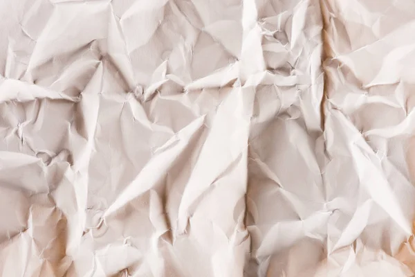 Close-up shot of white crumpled paper for background — Stock Photo