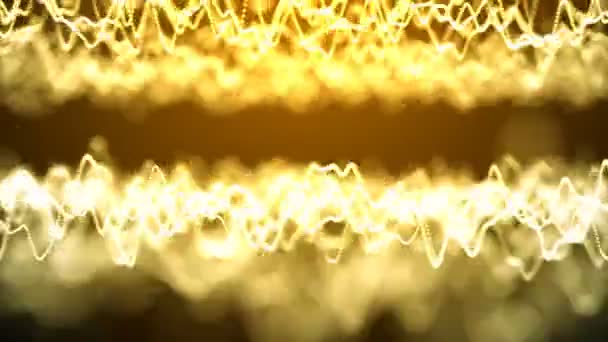 Gold light waves — Stock Video