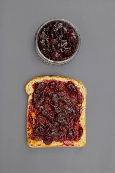 Toasted Bread Berry Jam Traditional English Breakfast — Stock Photo, Image